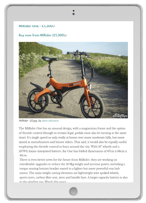 MiRiDER One selected as One of the Best Folding E Bikes of 2020